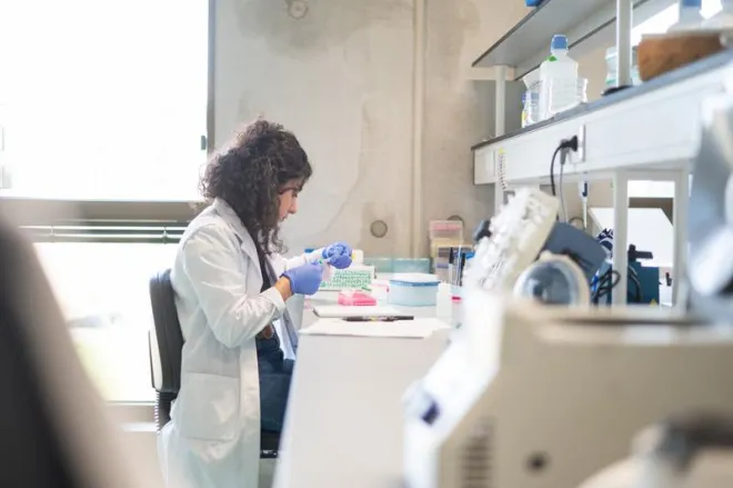 woman in lab
